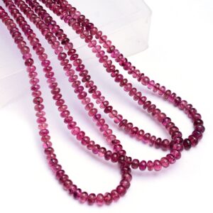Aaa+ Pink Rubellite Tourmaline Smooth Rondelle Beads | 16inch Strand | Natural Pink Tourmaline Precious Gemstone Loose Beads For Jewelry Aaa+ Pink Rubellite Tourmaline Smooth Rondelle Beads | 16inch Strand | Natural Pink Tourmaline Precious Gemstone Loose Beads For Jewelry