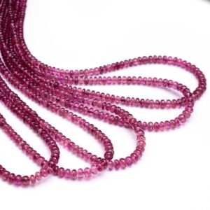 Aaa+ Pink Rubellite Tourmaline Smooth Rondelle Beads | 16inch Strand | Top Quality Natural Pink Tourmaline Precious Gemstone Loose Beads Aaa+ Pink Rubellite Tourmaline Smooth Rondelle Beads | 16inch Strand | Top Quality Natural Pink Tourmaline Precious Gemstone Loose Beads