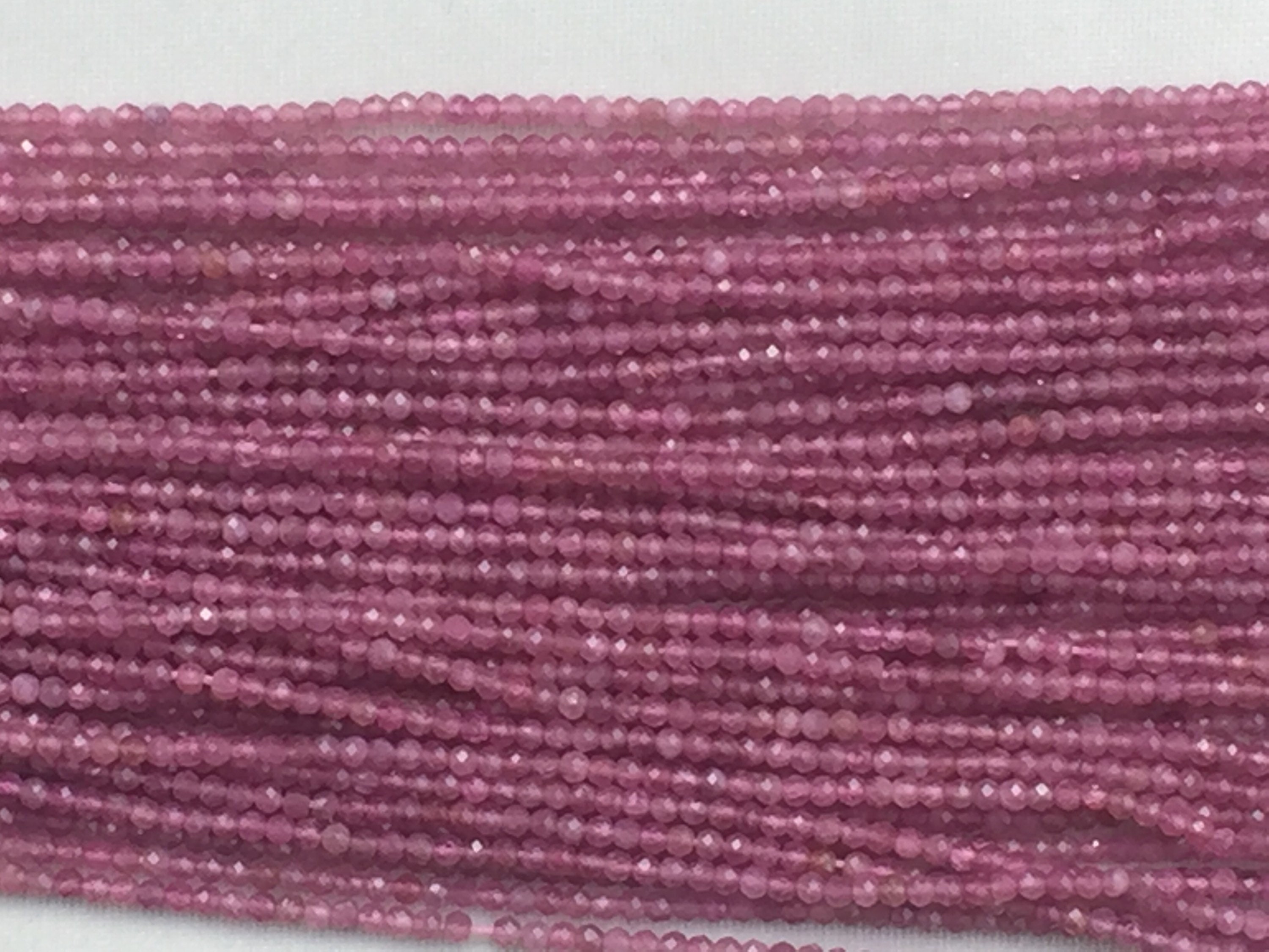 Pink Tourmaline Rondelle Facetted Beads 2.5mm 12" Each