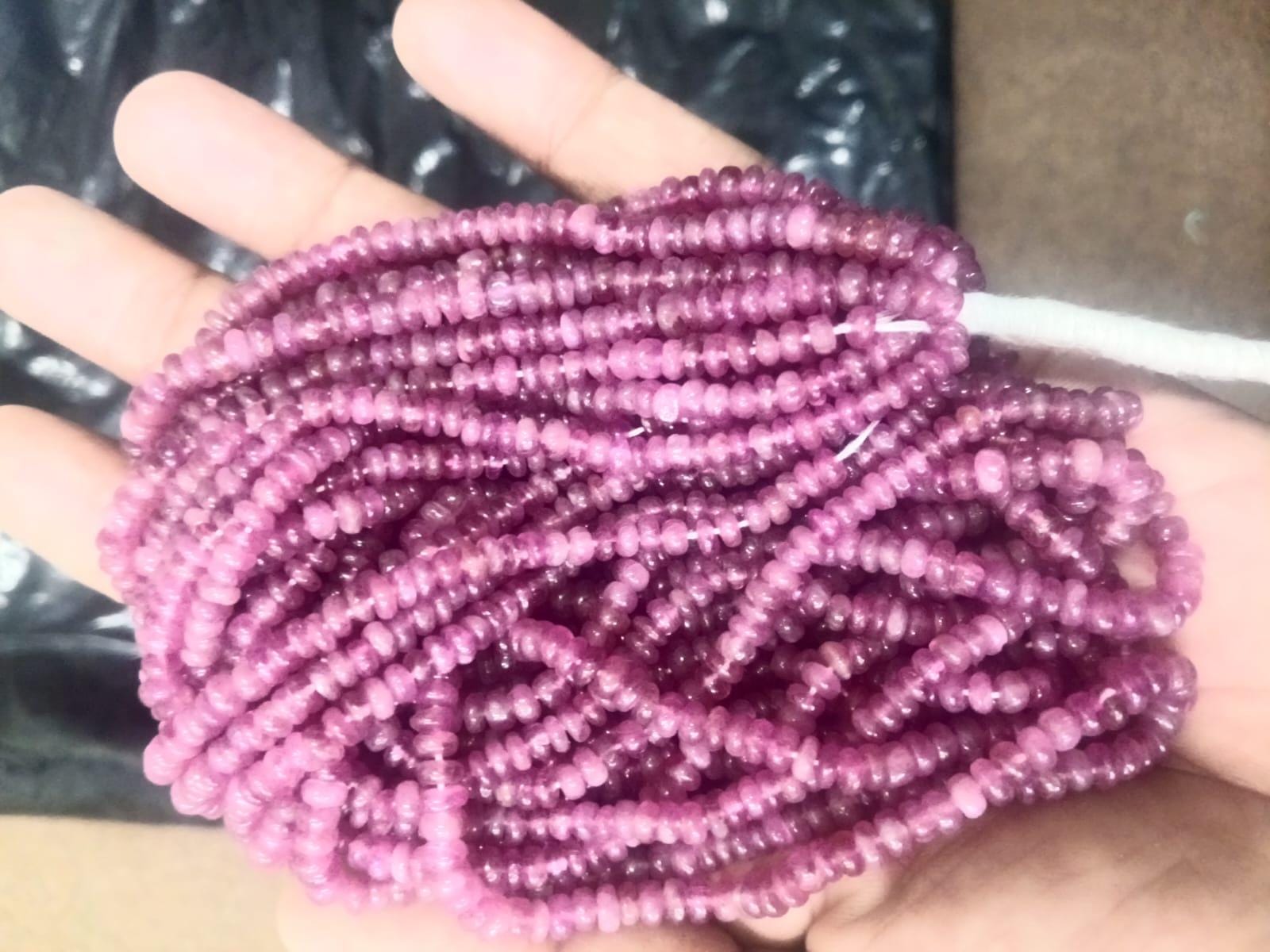 Genuine Natural Pink Tourmaline Beads, Pink Tourmaline Smooth Rondelle Gemstone Beads, Tourmaline Stone Bead For Making Jewelry, Gift