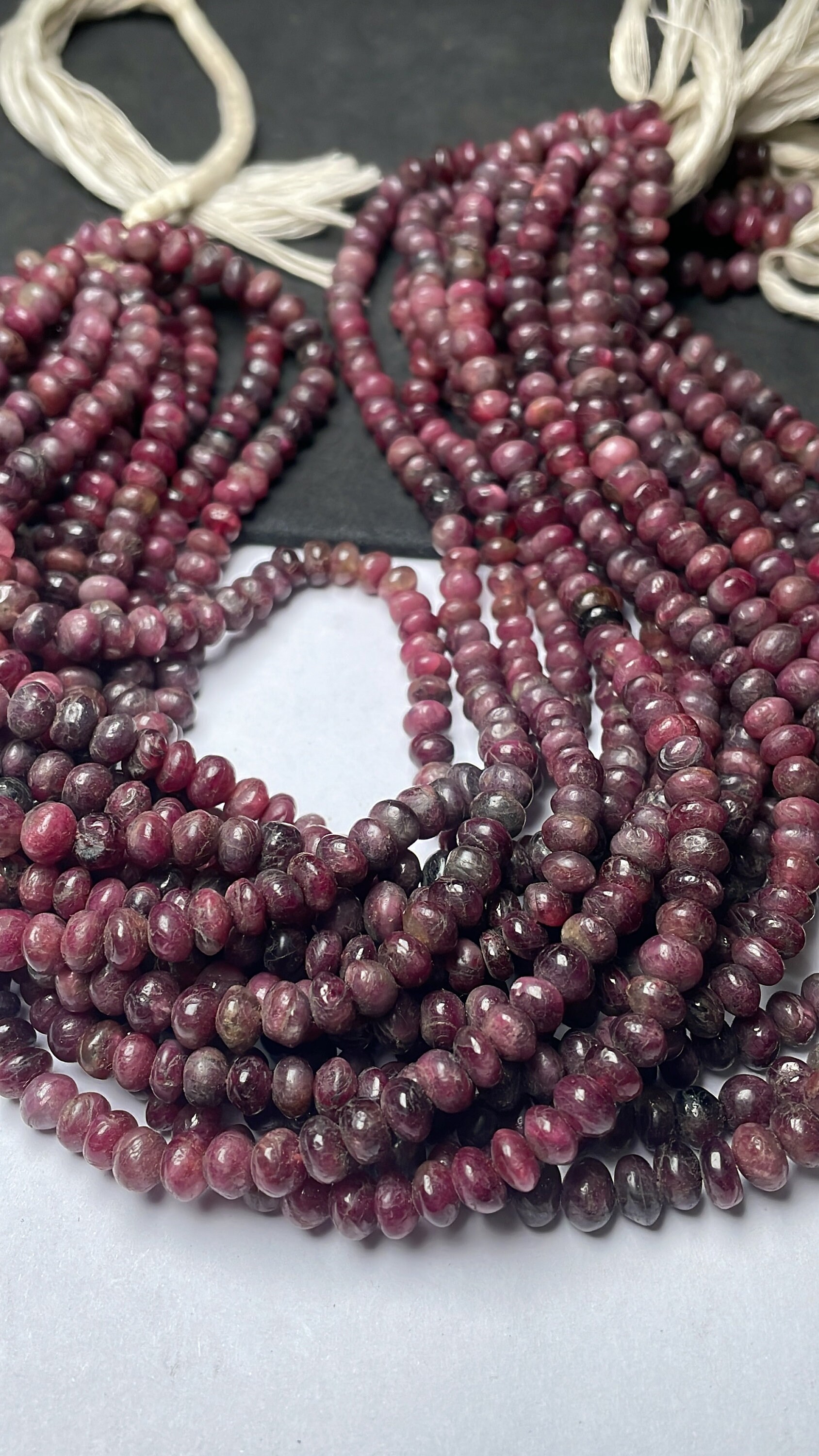 New Brand- Natural Pink Tourmaline | 6mm Smooth Rondelle Gemstone Beads | 15 Inches Strand | An Amazing Item For Jewelry Making & Craft
