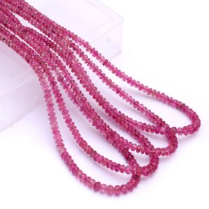 Rare Find Aaa+ Pink Tourmaline 3mm-5mm Smooth Rondelle Beads | 16inch Strand | Natural Rubellite Tourmaline Precious Gemstone Loose Beads Rare Find Aaa+ Pink Tourmaline 3mm-5mm Smooth Rondelle Beads | 16inch Strand | Natural Rubellite Tourmaline Precious Gemstone Loose Beads