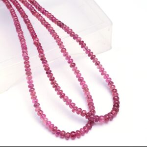 Pink Rubellite Tourmaline 3mm-5mm Smooth Rondelle Beads | 14inch Strand | Natural Pink Tourmaline Precious Gemstone Loose Beads For Jewelry Pink Rubellite Tourmaline 3mm-5mm Smooth Rondelle Beads | 14inch Strand | Natural Pink Tourmaline Precious Gemstone Loose Beads For Jewelry