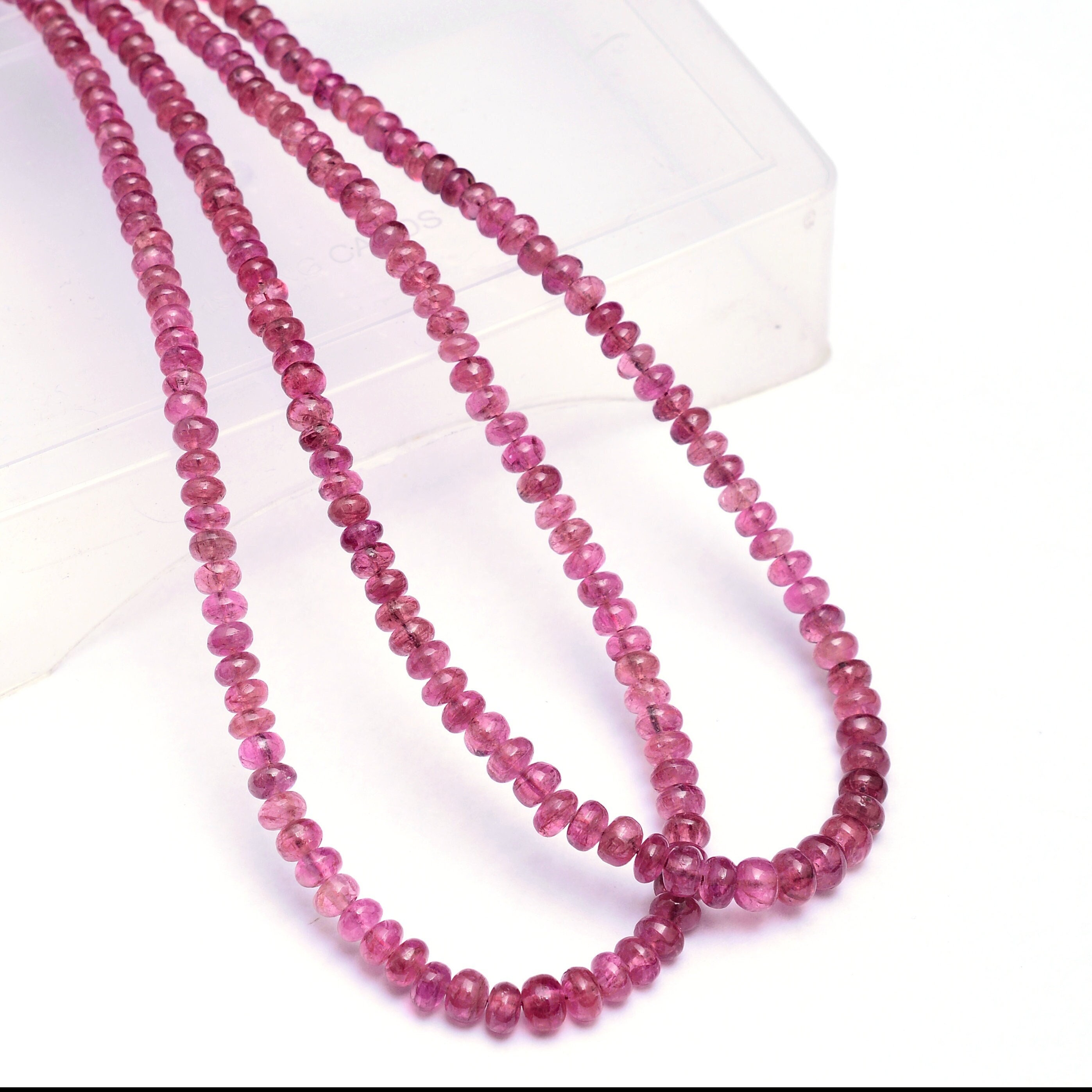 Pink Rubellite Tourmaline 3mm-5mm Smooth Rondelle Beads | 14inch Strand | Natural Pink Tourmaline Precious Gemstone Loose Beads For Jewelry Pink Rubellite Tourmaline 3mm-5mm Smooth Rondelle Beads | 14inch Strand | Natural Pink Tourmaline Precious Gemstone Loose Beads For Jewelry