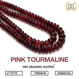 Rubellite Tourmaline Gemstone Beads, 3.5 mm to 6.5 mm, Natural Tourmaline Smooth Rondelle Beads, Pink Tourmaline Beads For Jewelry Making