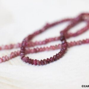S/ Pink Tourmaline 4mm/ 3mm Rondelle Beads 15" Strand Treated Pink Shade Graduated Size Varies Ab Quality For Jewelry Making
