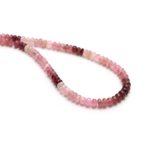 Pink Tourmaline Smooth Rondelle Beads, 5.5 mm To 6 mm, Pink Tourmaline Jewelry Making Beads, 18 Inches Full Strand, Price Per Strand