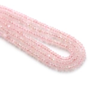 Pink Tourmaline Smooth Rondelle Beads, 3 mm To 4 mm, Tourmaline Jewelry Making Beads, 8 Inches / 18 Inches Full Strand, Price Per Strand