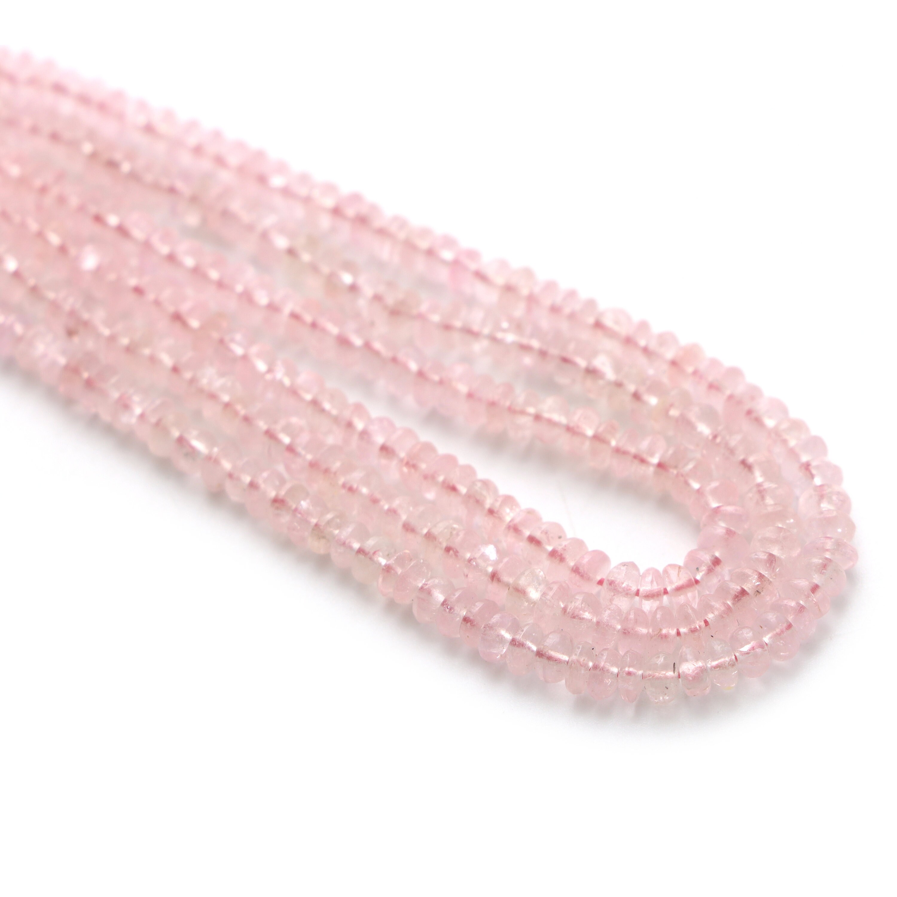 Pink Tourmaline Smooth Rondelle Beads, 3 Mm To 4 Mm, Tourmaline Jewelry Making Beads, 8 Inches / 18 Inches Full Strand, Price Per Strand