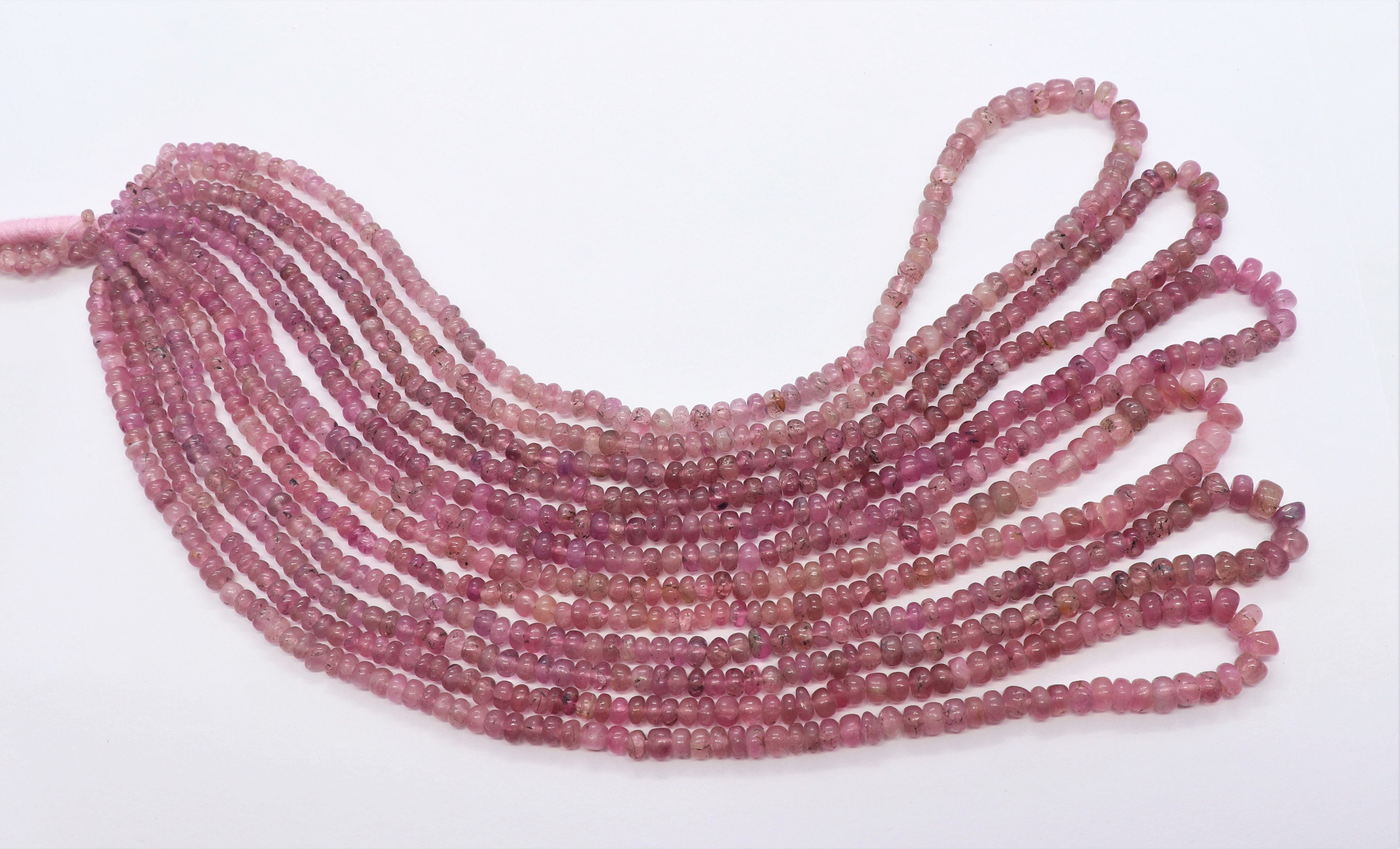 Pink Tourmaline Smooth Beads, Tourmaline Rondelle Beads, Tourmaline Plain Beads, 100% Natural Tourmaline Rondelle Shape  Beads,