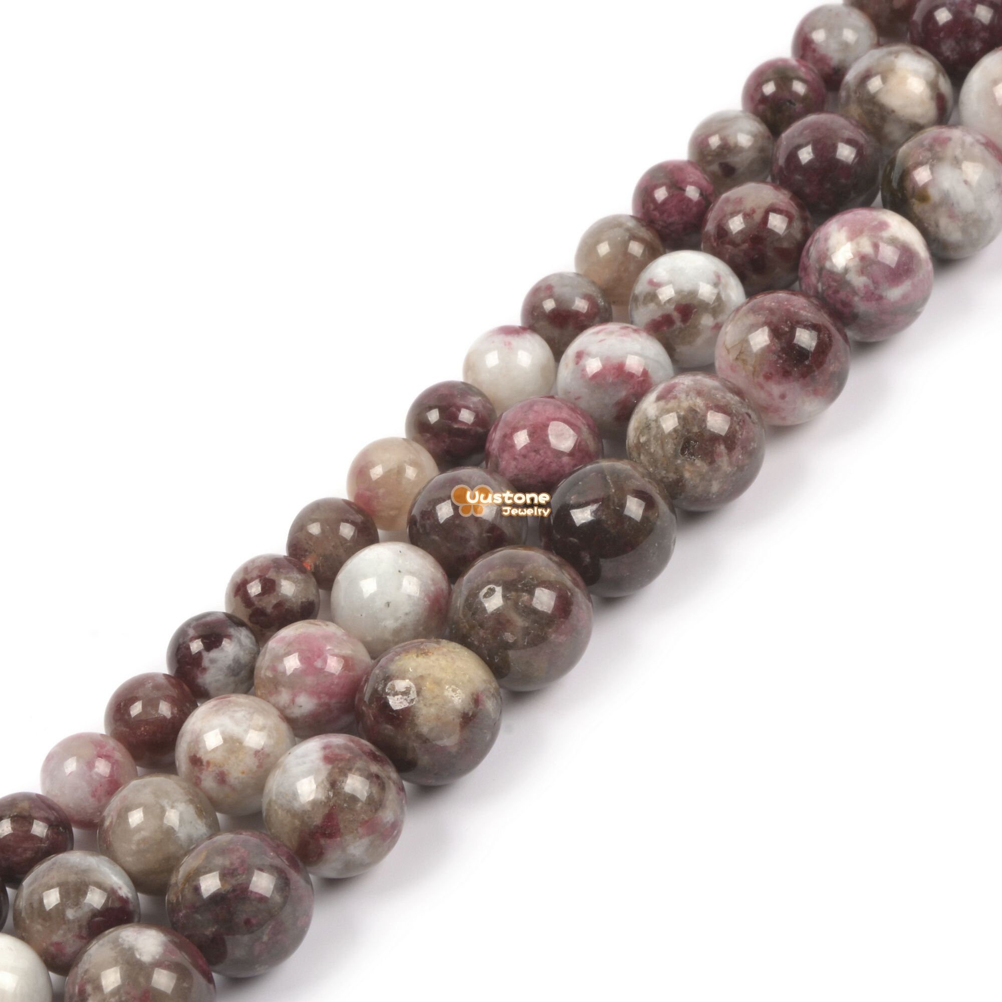 Natural Pink Tourmaline Round Ball Loose Beads Diy Jewelry Making Beads Strand 6mm 8mm 10mm