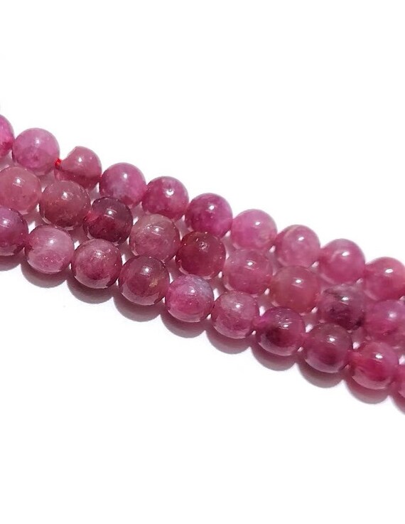 Natural Pink Tourmaline Beads,natural Smooth And Round Tourmaline Beads,15 Inches One Starand