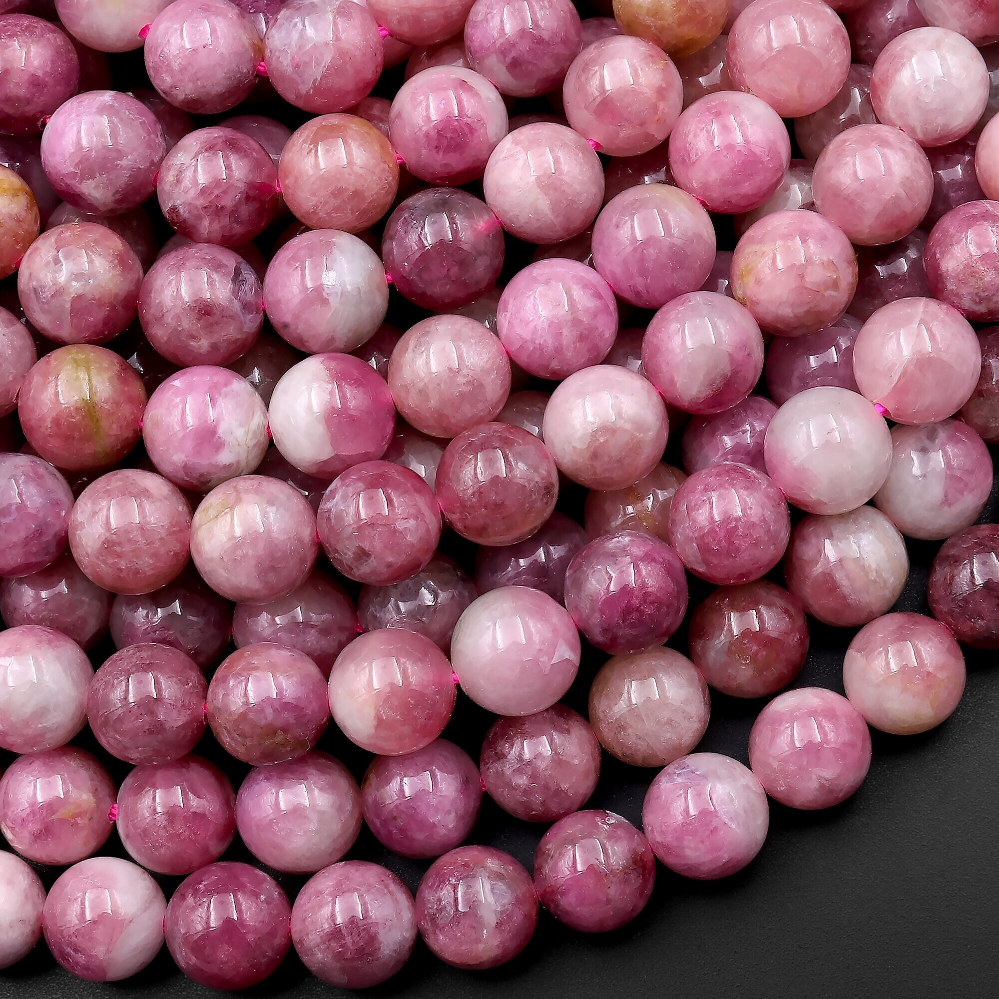 Rare Natural Pink Tourmaline Round Beads 6mm 8mm 10mm Real Genuine Gemstone 15.5" Strand