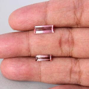 2.85 Cts Bi-Color Pink Tourmaline Baguette: VS1 Loose Gemstone