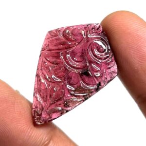 21.65 Carat Pink Tourmaline Carving: Kite Shape Gemstone