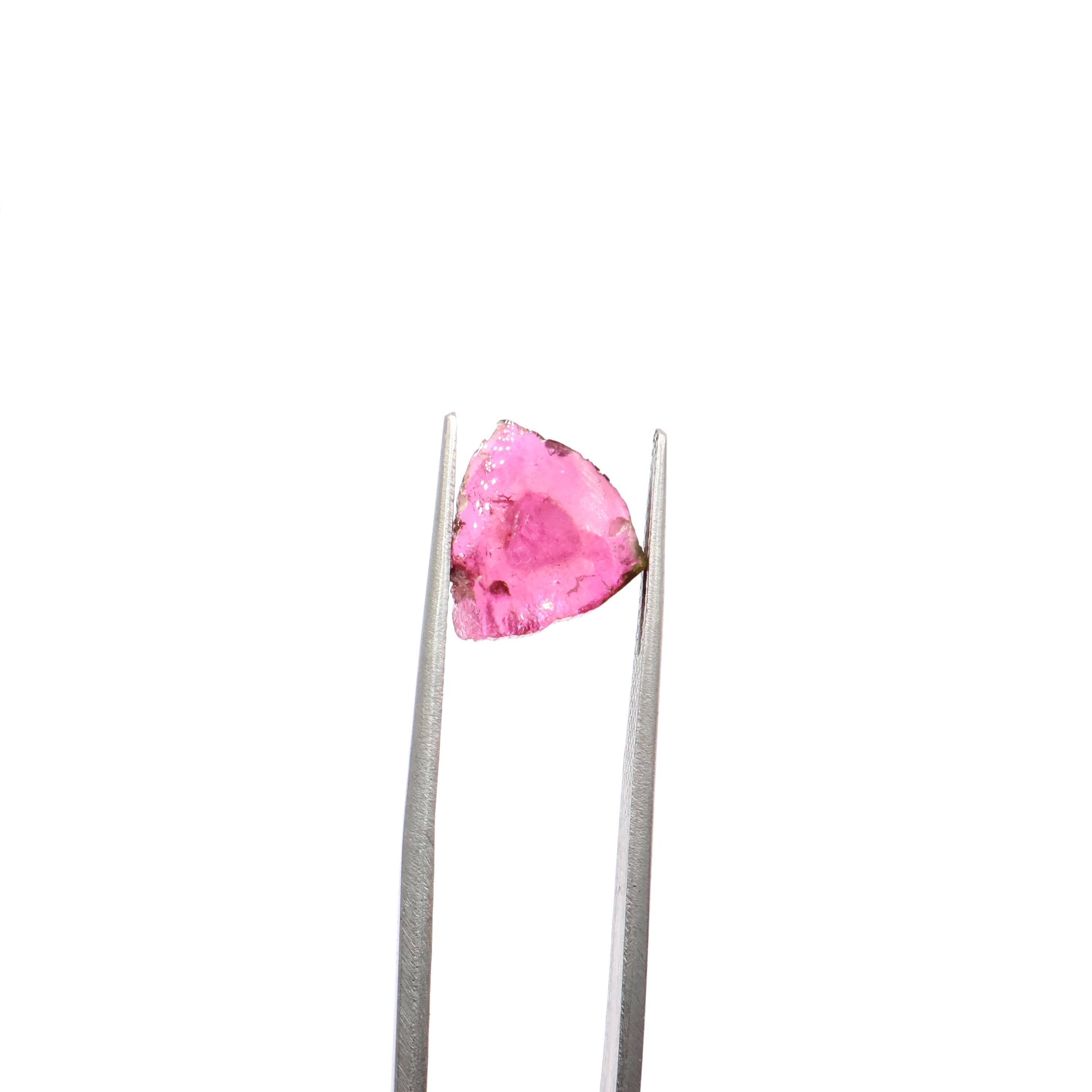 4.30 Cts, Natural Pink Tourmaline Slice, Making For Jewelry, Loose Gemstone, Tourmaline Slices, 12.50x11mm