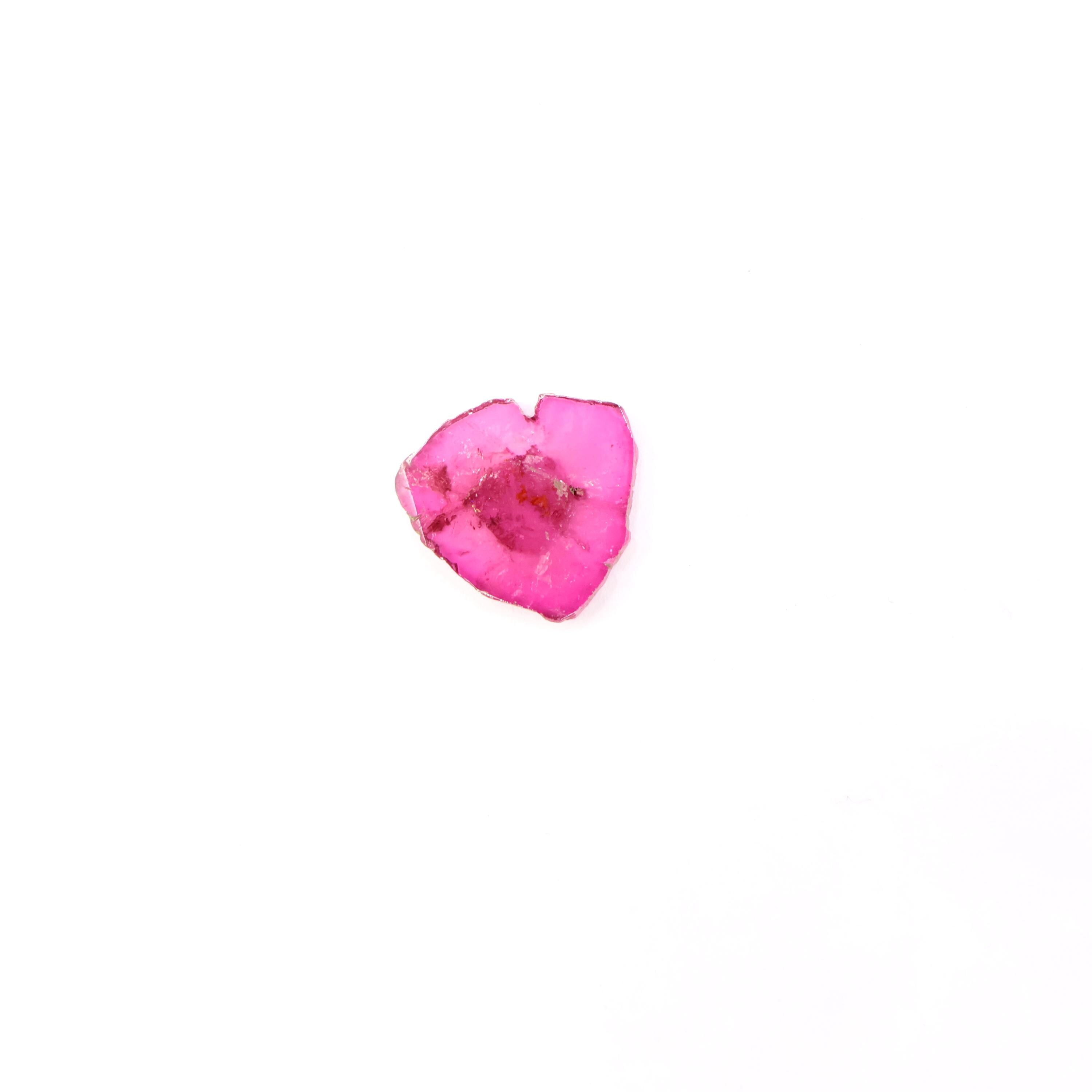 4.50 Carat, Natural Pink Tourmaline Slice, Loose Gemstone, Genuine Tourmaline Slices, 15.50x14.50 Mm 4.50 Carat, Natural Pink Tourmaline Slice, Loose Gemstone, Genuine Tourmaline Slices, 15.50x14.50 Mm