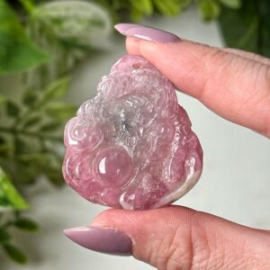 Pink Tourmaline Dragon | 12g | - #3 (polished Pink Crystal Carving, Heart Chakra, Love)