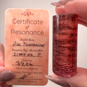 Frequency Tested - Pink Tourmaline Cylinder | 16g | - #1 (21797 Hz, F, Pink Crystal Meditation Stone)