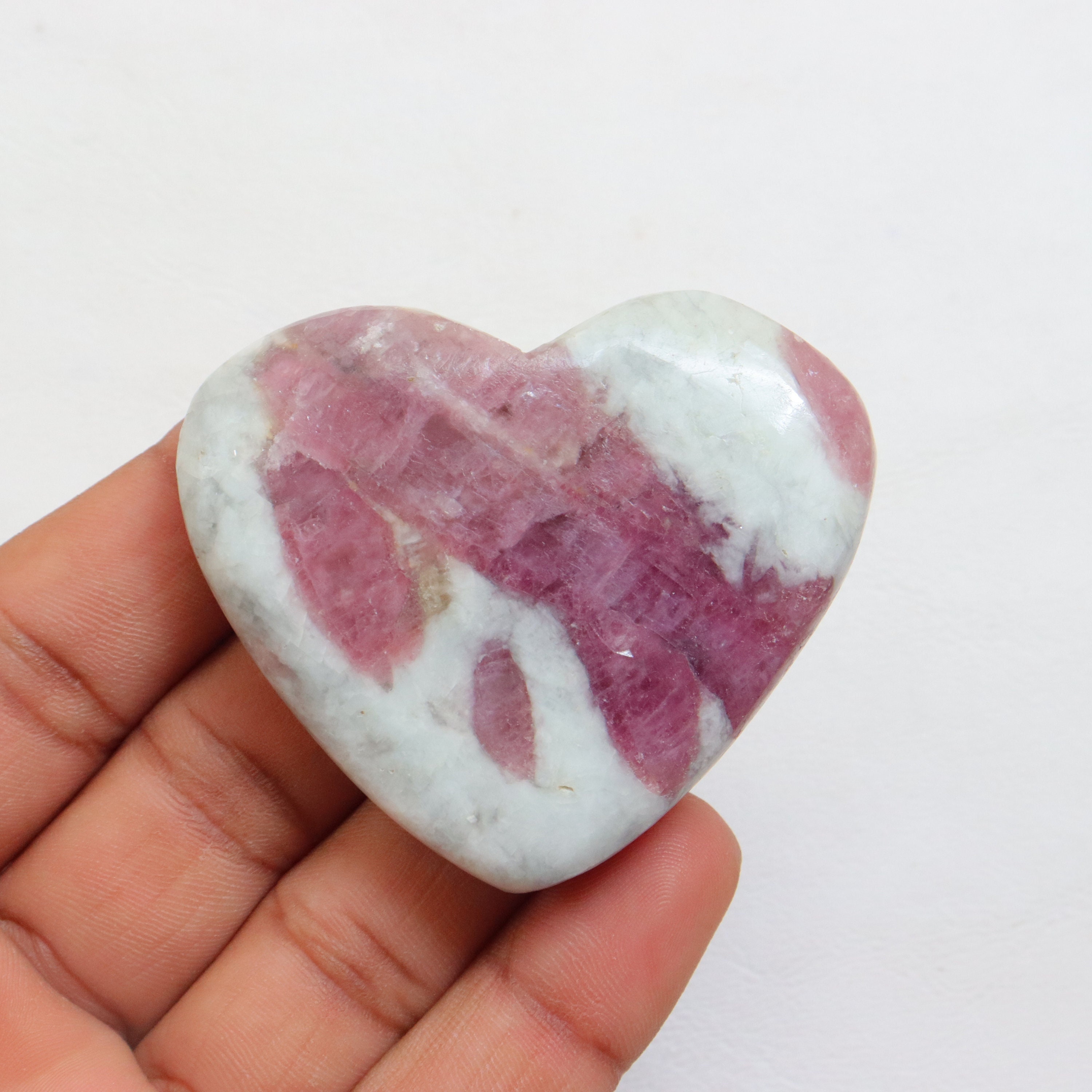 Pink Tourmaline Heartstone, Natural Pink Tourmaline Heart, Calming Heartstone, Tourmaline - Stone Of Love, Joy And Compassion - Heart Chakra