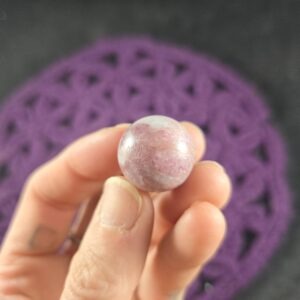 Pink Tourmaline in Albite Mini Sphere Rubellite Rubelite Crystal Stone Polished Witchy Altar