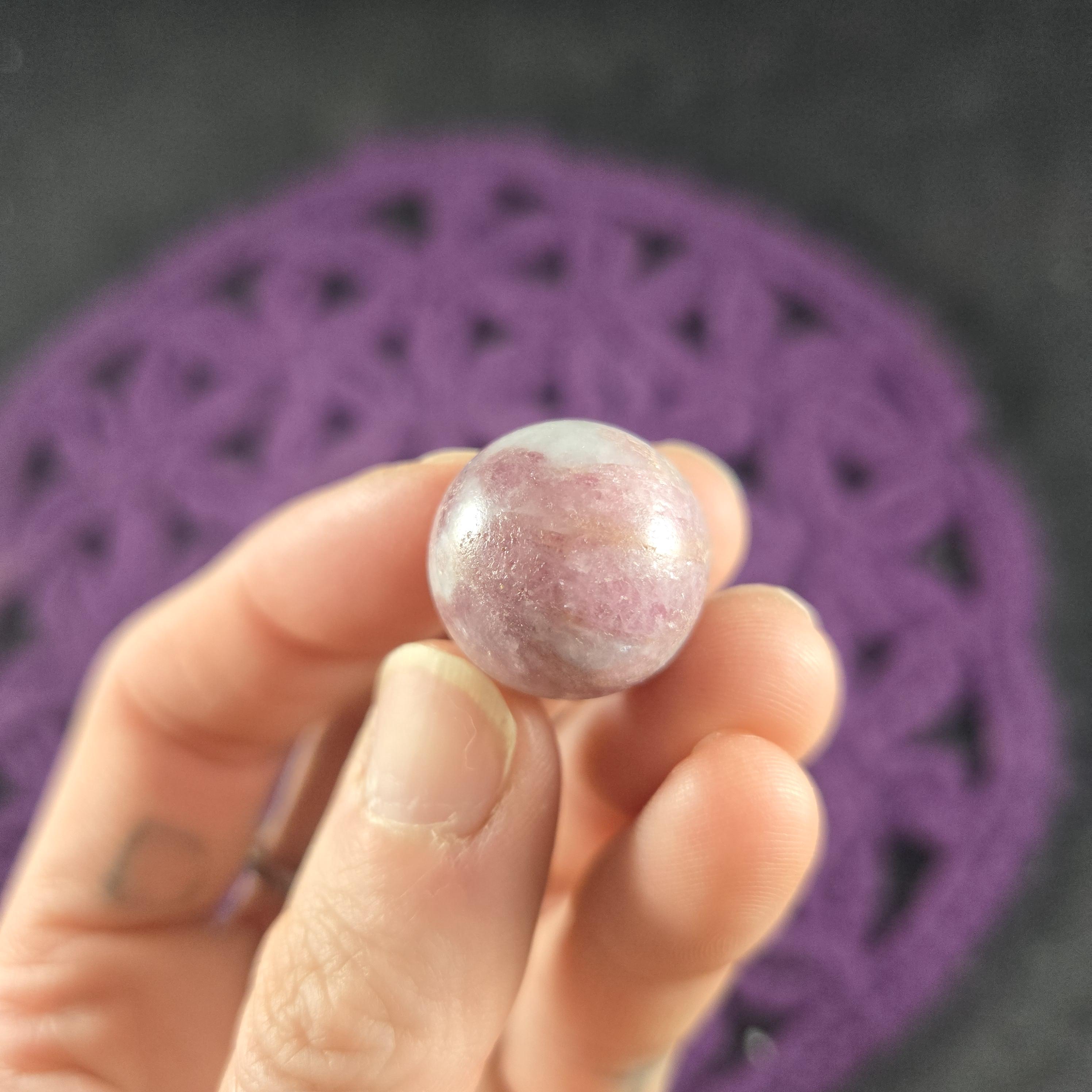 Pink Tourmaline In Albite Mini Sphere Rubellite Rubelite Crystal Stone Polished Witchy Altar