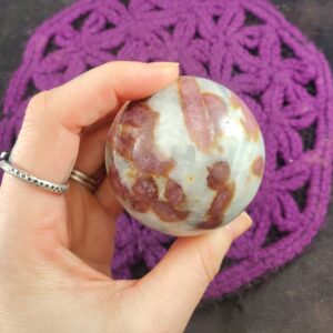 Pink Tourmaline in Albite Sphere Rubellite Rubelite Crystals Stones Polished Witchy Altar