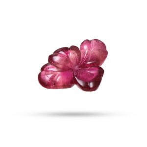 Natural Pink Tourmaline Flower Carving Loose Gemstone, 17x22 mm, Tourmaline Flower Carving Smooth Gemstone, 1 Piece