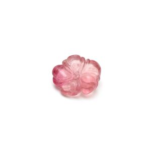 Natural Tourmaline Flower Carving Loose Gemstone - 18x21 mm- Pink Tourmaline Flower Carving Smooth Gemstone, 1 Piece