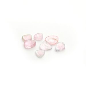 Natural Pink Tourmaline Smooth Slice Loose Gemstone, 6x7 mm to 9x9.5 mm, Tourmaline Slice Jewelry  Making Gemstone, Set Of 7 Pieces