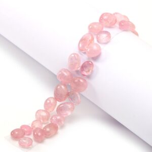Natural Pink Tourmaline Smooth Tumble Loose Gemstone, 7x8.5 mm to 9.5x15.5 mm, Tourmaline Jewelry Making Gemstone, Set of 27 Pieces