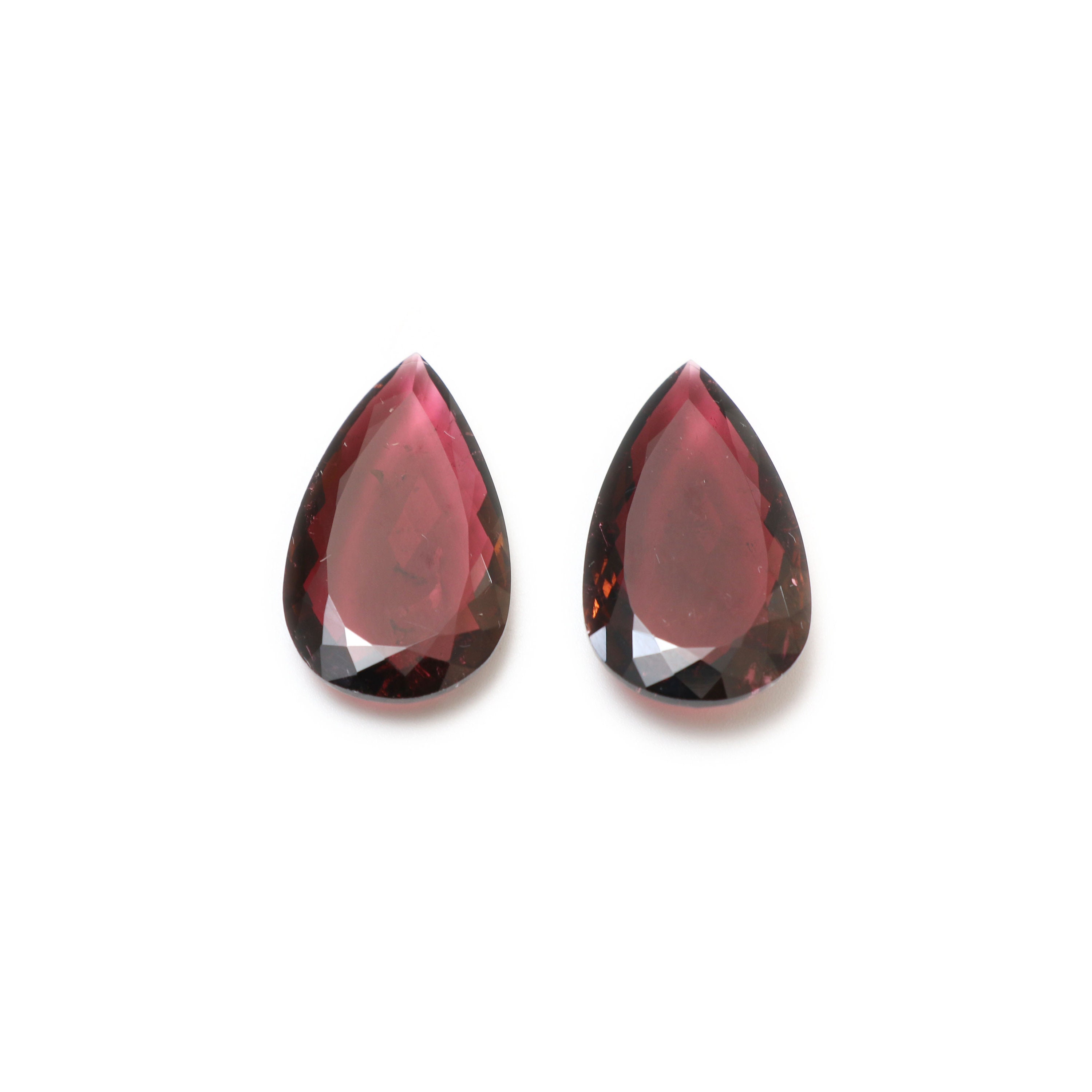 Pink Tourmaline Pear Rose Cut Loose Gemstone, 26x15x6 Mm, Tourmaline Pear Cut, Tourmaline Jewelry Making Gemstone Cut, Pair ( 2 Pieces )