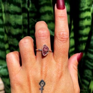 Pink Tourmaline ring in sterling silver - (size 7.5-7.75) for self-love & emotional healing - heart chakra crystal - rubellite ring