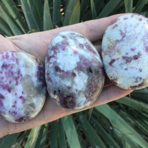 RUBELLITE Pink Tourmaline Palm Stone: Pocket Stone Talisman