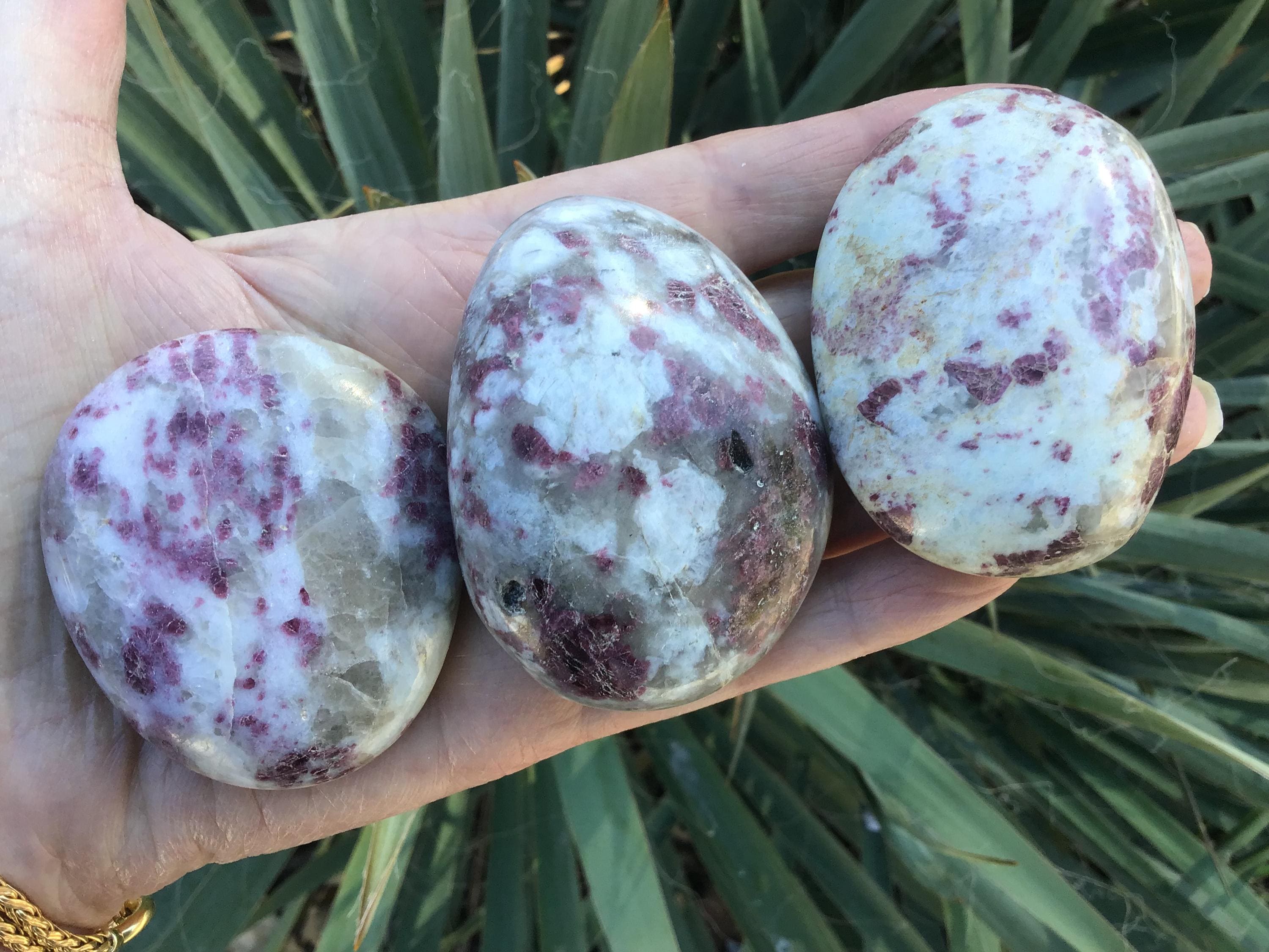 Rubellite Pink Tourmaline Palm Stone: Pocket Stone Talisman