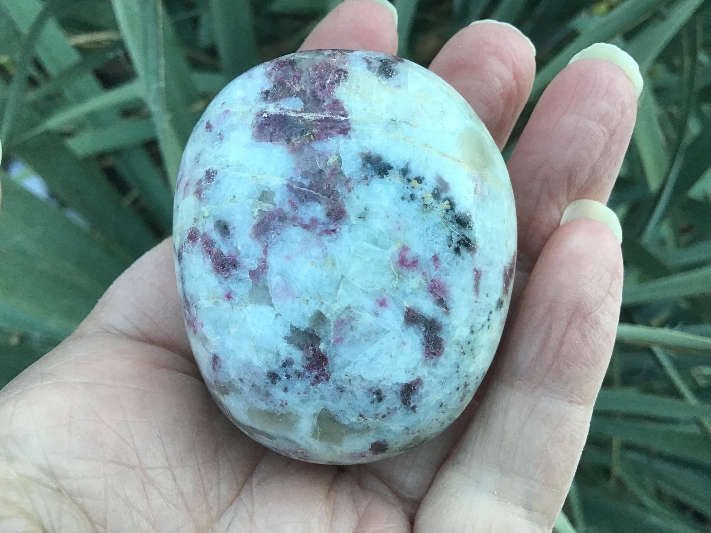 Rubellite Pink Tourmaline Palm Stone: Pocket Stone Talisman