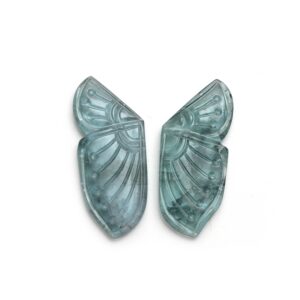 Pink Tourmaline Wings Carving Loose Gemstone, 14x33 mm, Tourmaline Caring Wings Jewelry Making Gemstone, Pair ( 2 Pieces )