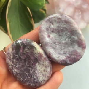 Pink Tourmaline Worry Stone, Natural Rubellite Pocket Stone