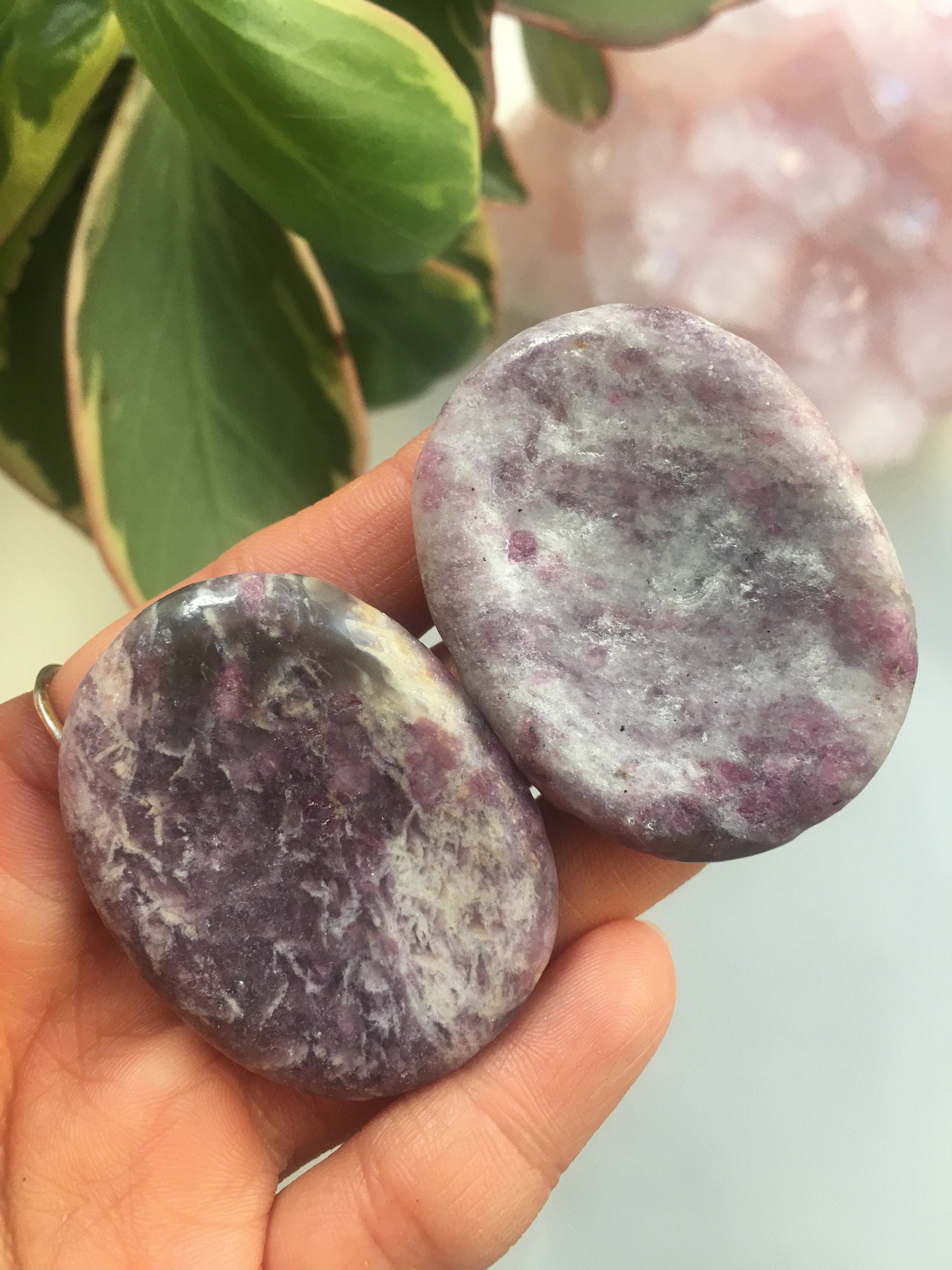 Pink Tourmaline Worry Stone, Natural Rubellite Pocket Stone Pink Tourmaline Worry Stone, Natural Rubellite Pocket Stone