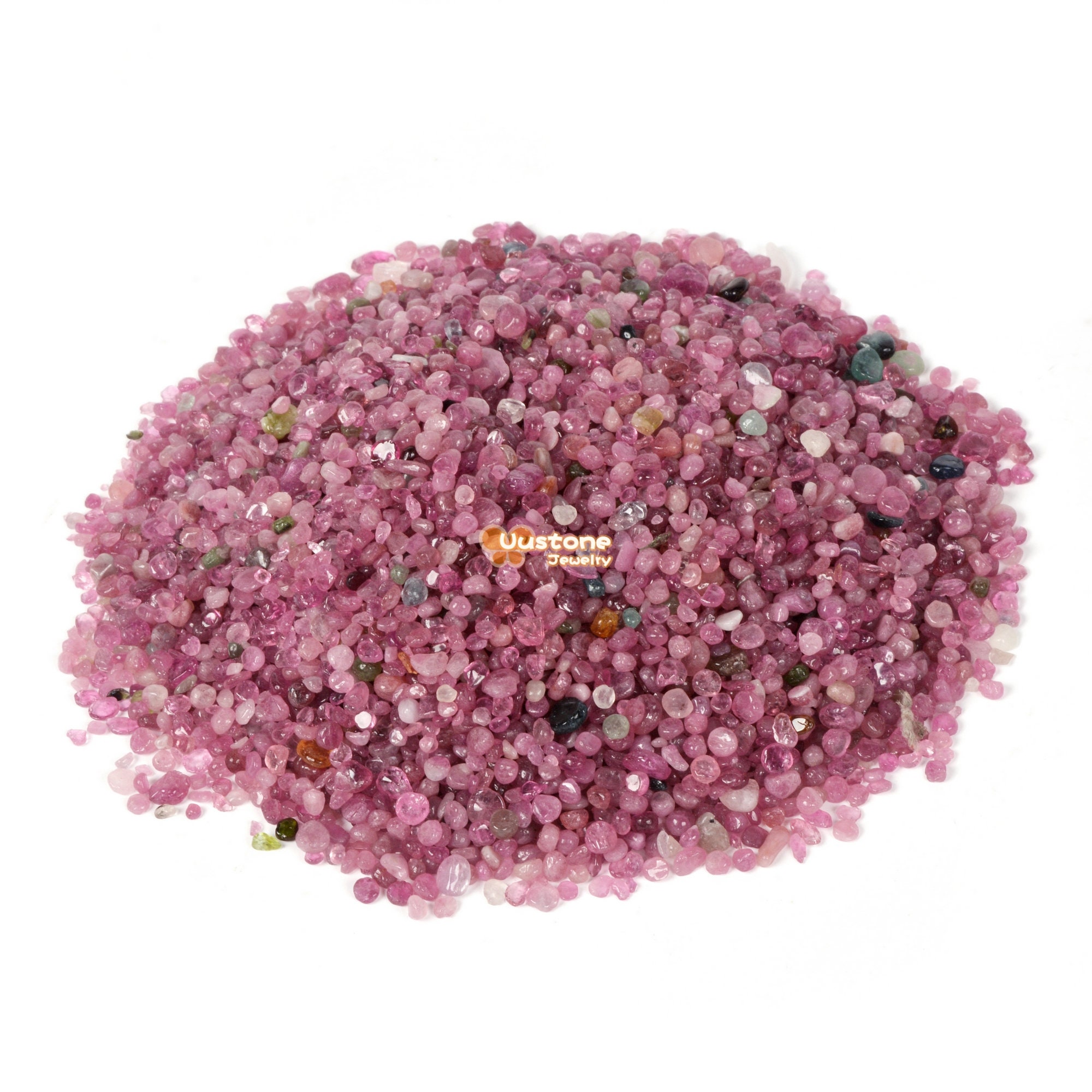 Natural Pink Tourmaline Polished Chips Crushed Tumbled Stone Crystal Healing Embellishments 100 Grams