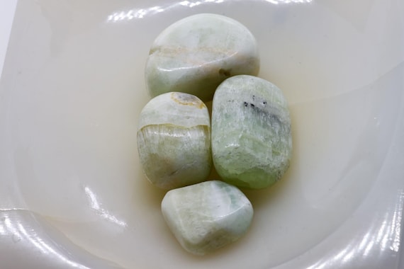 Pistachio Calcite Tumbled Stones Lot - Green Calcite Crystals From Pakistan As Heart Chakra Healing Stones - Polished Calcite Set Reiki Gift