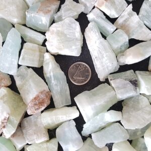Pistachio Green Calcite Raw Mineral Crystal. 1pc