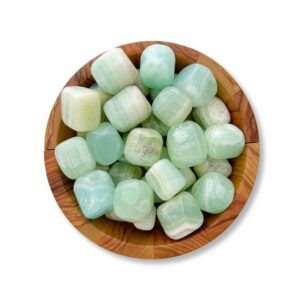 Pistachio Green Calcite Tumbled Stones | Polished Pistachio Green Calcite Crystal, Gemstones | Shop Metaphysical Crystals for Heart Chakra