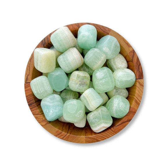 Pistachio Green Calcite Tumbled Stones | Polished Pistachio Green Calcite Crystal, Gemstones | Shop Metaphysical Crystals For Heart Chakra