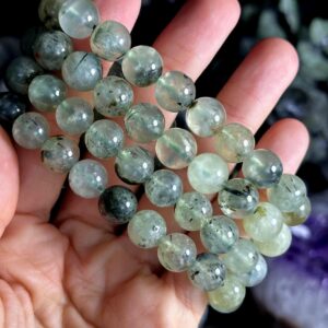 10mm Prehnite Crystal Bracelet: Gemstone Jewelry 10mm Prehnite Crystal Bracelet: Gemstone Jewelry