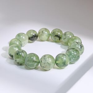 15 / 16mm Genuine Natural Prehnite Green Prehnite Aaa Round Big Size Beads Gemstone Bracelet For Man And Woman, healing Crystal Bracelet 15 / 16mm Genuine Natural Prehnite Green Prehnite Aaa Round Big Size Beads Gemstone Bracelet For Man And Woman, healing Crystal Bracelet