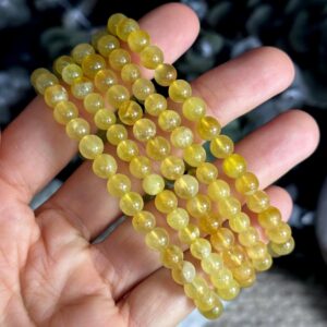 6mm Golden Prehnite Crystal Bracelet - Gemstone Jewelry