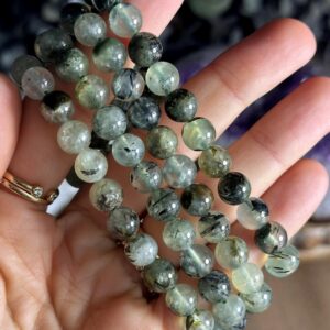 8mm Prehnite & Epidote Crystal Bracelet -gemstone Jewelry 8mm Prehnite & Epidote Crystal Bracelet -gemstone Jewelry