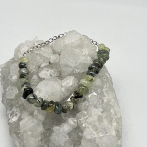 Prehnite Beaded Bracelet-7-8" Prehnite Beaded Bracelet-7-8"