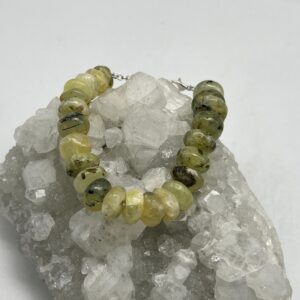 Prehnite Beaded Bracelet-7-8"